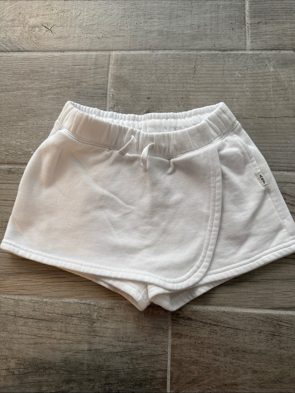 Girls' White Wrap-Front Active Shorts